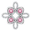 14K White Pink Tourmaline and .17 CTW Diamond Clover Pendant Ref 14131458